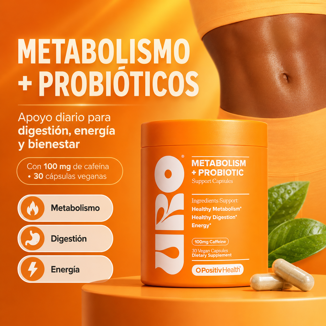 URO™ Metabolism + Probiotics - Metabolismo, salud intestinal y energía sostenida