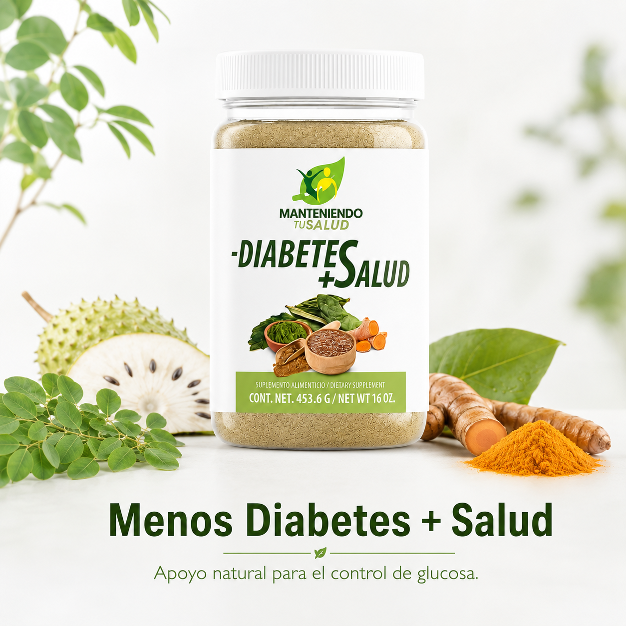 Menos Diabetes Más Salud Powder™ Regula tu azúcar en sangre de forma natural