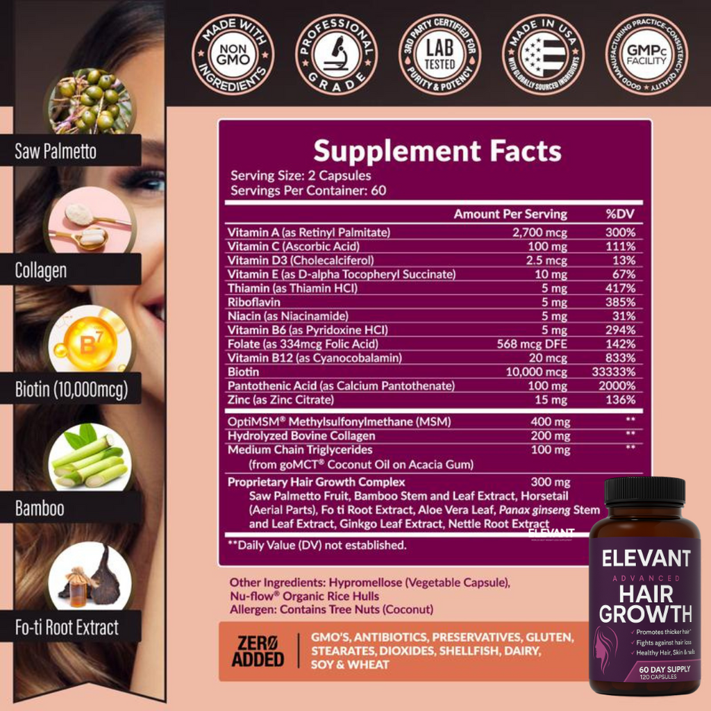 Elevant™ - Vitaminas Capilares Premium
